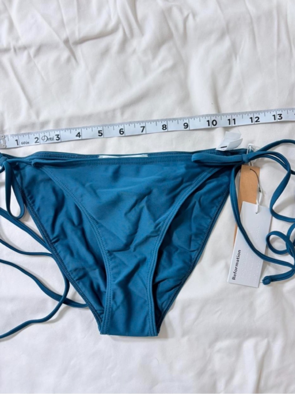 BNWT Reformation Clemente Deep Teal Tie-Side Bikini Bottom - Picture 6 of 6